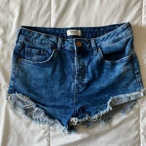 Midrise stretch jean shorts